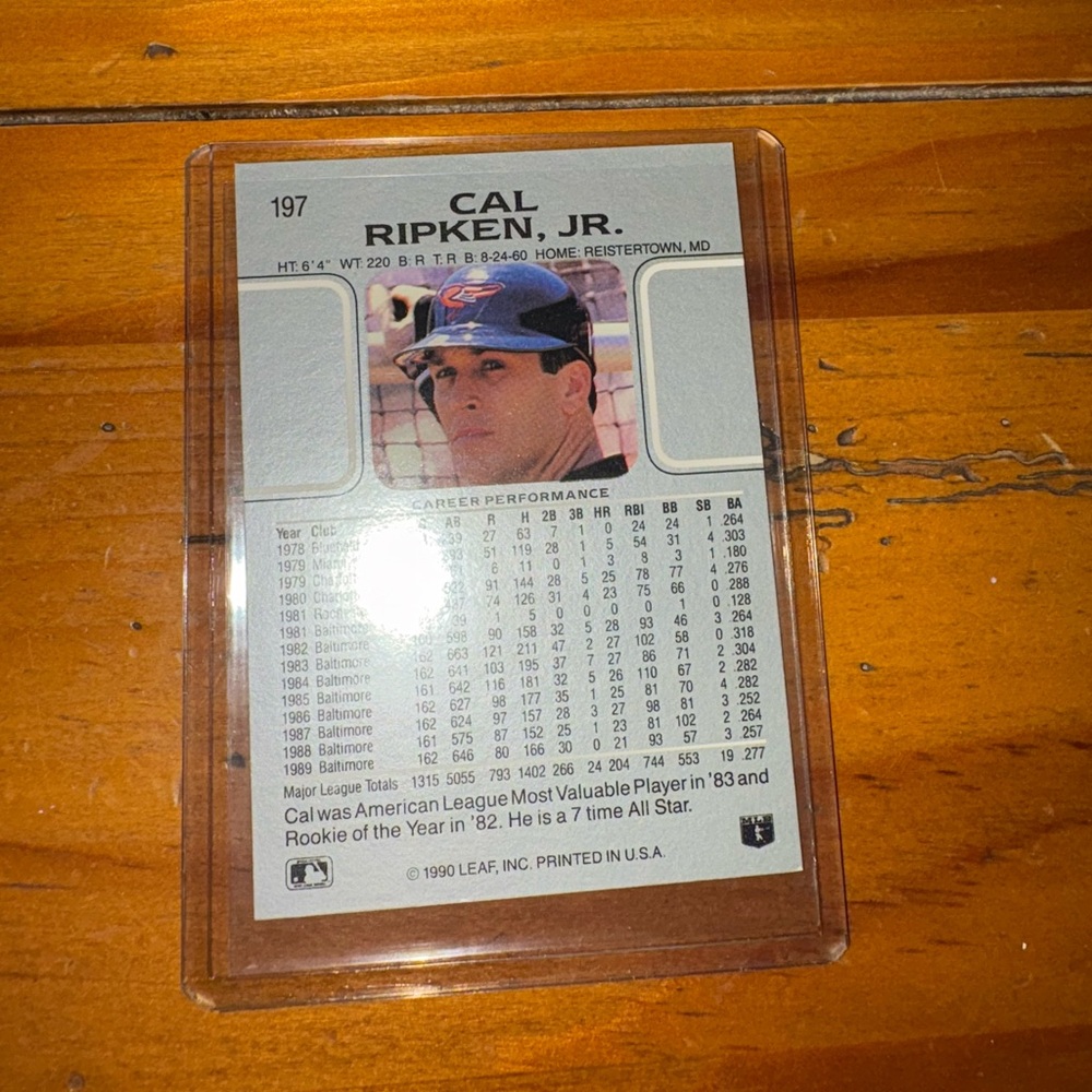Cal Ripken Jr. Baseball Card - Picture 2 of 4